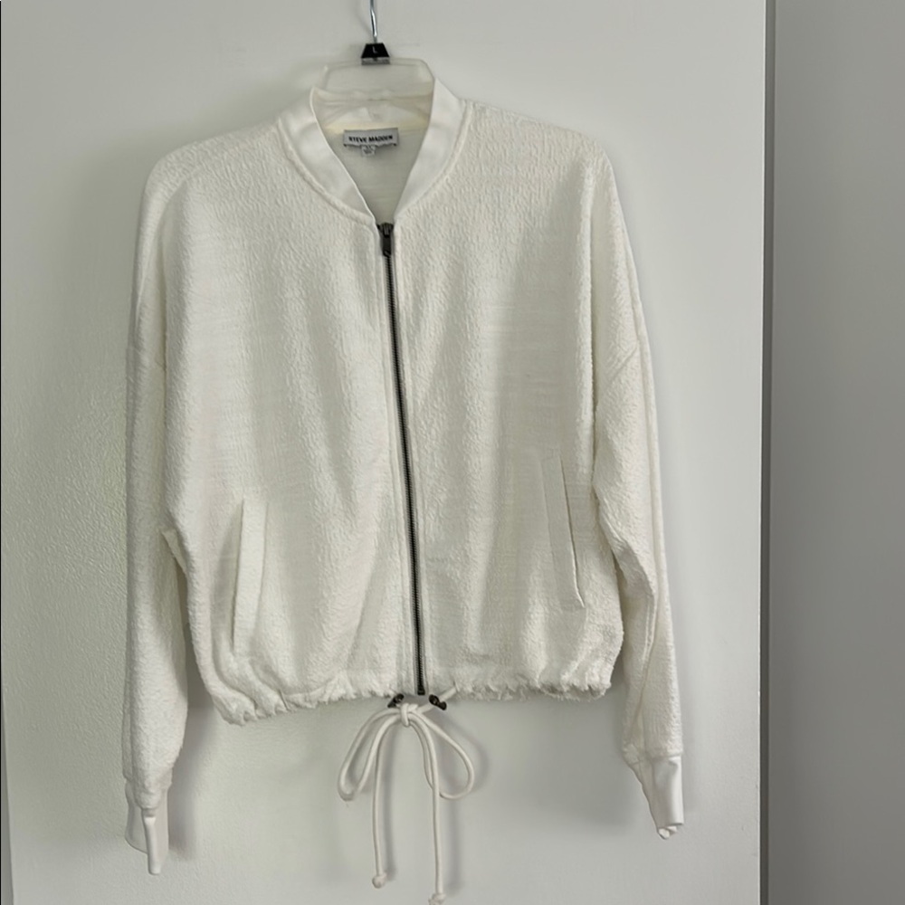 Steve Madden Cream Bomber Jacket